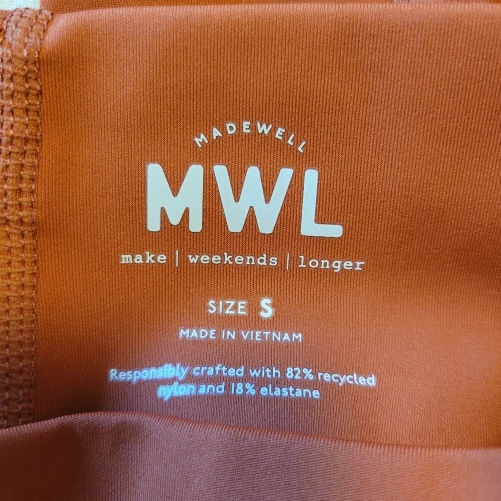 NWT Madewell MWL Form High Rise Burnt Orange Leggings Size Small - Picture 10 of 10